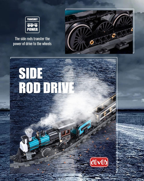 TH10 Set (560 dOvOb Steam Train Building Kit with Train Track, Collectible Steam Locomotive Engineering Toys for Kids