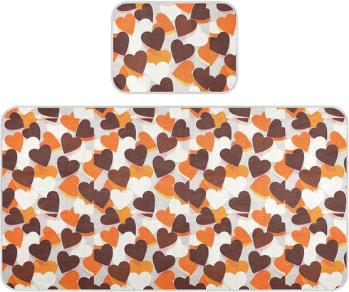 miaozhen Cooling Baby Mattress 28" x 52" Breathable Colorful Gradient Heart Khaki White