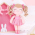 Gloveleya Baby Doll Gifts - Plush Curly Hair Ballet Dolls, Soft Girl Toys, Pink, 33CM