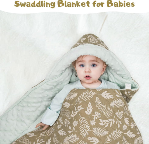 amo nenes 3.5 35.4"x35.4" Winter Car Seat Blanket for Babies, TOG Warm Minky Dot Carseat Swaddle Blankets for Infants