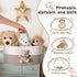 FoldTier Bear Diaper Caddy Organizer Cart Storage for Nursery with Handle, Bear Baby Shower Basket Gift Bath Caddy