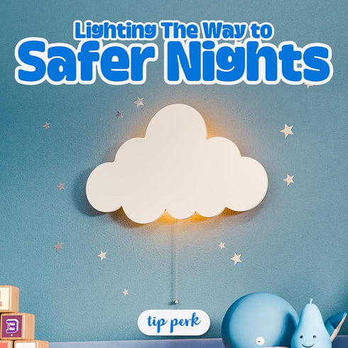 Tip perk Floating Cloud Wall Lamp for Baby Nursery | Cute Floating Cloud Lamp for Kids Bedroom | Battery-Operated