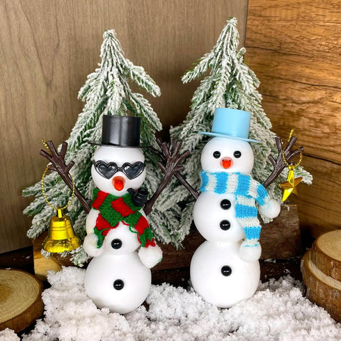 12 Pack PasTard Build A Snowman Kit Large Quantity Ultralight Clay Big Snowman Family Activities for Kids and Adults