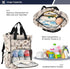 SUABO Backpack Hand Drawn Leaf Pattern Baby Diaper Bag Large Bag Waterproof Travel Diaper Bags for Moms and Dads
