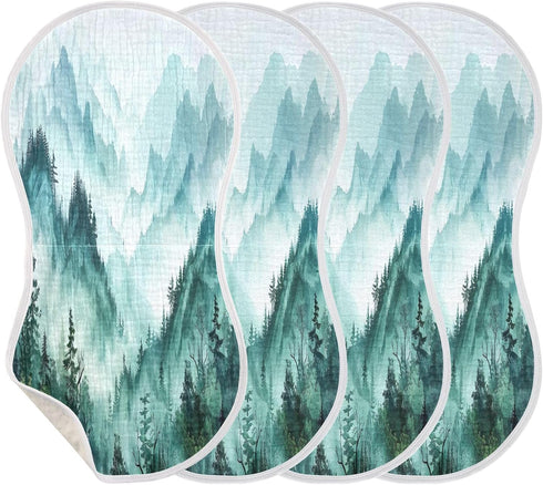 YETTASBIN Mountain Muslin Baby Burp Cloth, Super Soft Absorbent Cotton Burp Rag Baby Bibs Feeding Cloth for Newborn