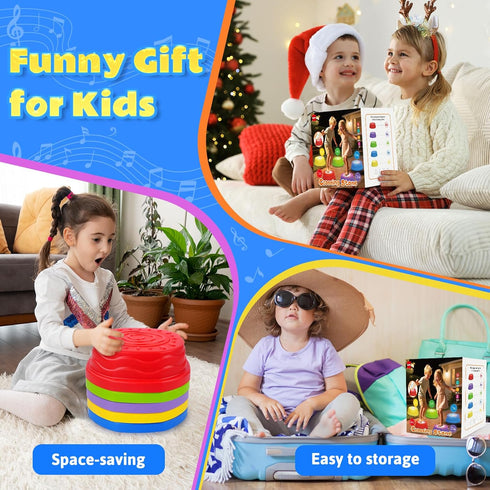 5pcs 3+ Stepping Stones for Kids,Toddler Stepping Stones Indoor & Outdoor, Light up & Music Non-Slip Balance Sensory