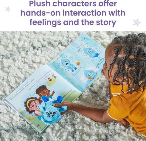 hand2mind Set, Feelings Family Introductory Storybook and Plush Toddler Emotions Books, Calm Down Corner Supplies