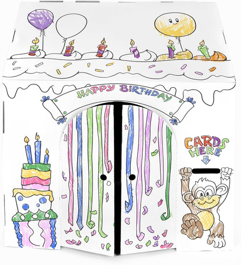 Easy Playhouse Birthday - Kids Art & Craft for Indoor & Outdoor Fun, Decorate Cardboard Fort, Made in USA