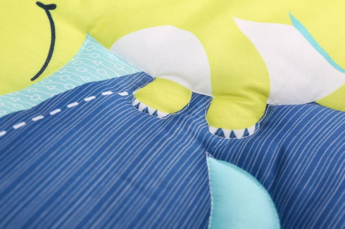 Set Crib Quilt with Dinosaur Theme, Blue and Yellow Baby Bedding | Comforter