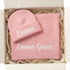 Kryvoxc Personalized Baby Blanket Set with Name, 95% Cotton Customized Swaddle Blanket and