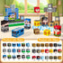 100 Set, Playset PCS Kids Magnetic Building Blocks, Police Station and Pirate Ship Theme, Educational Construction Toy