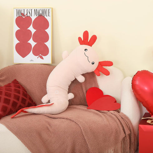 MaoGoLan Giant Axolotl Plush Stuffed Animal, Huge Pink Axolotl Body Pillow for Kids and Adults