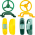 8 Pcs Playground Accessories for Swingset, Steering Wheel, Safety Handles, Plastic Phone Toy for Kids Outdoor Playset