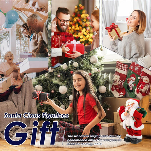 Dancing Santa Claus Toy with Shaking Belly and Feet - Musical Christmas Doll for Festive Cheer