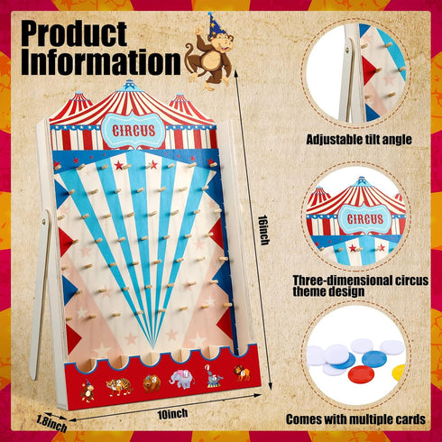 Fulmoon Disk Drop Game with 8 Disks, Circus Carnival Family Board Game for Birthday Party Activities