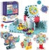 Gear Toys Interlocking Building Blocks, 150 Piece Educational Construction Set, Creative STEM Development Toys