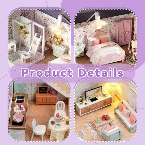 DIY Miniature Dollhouse Kit - Happy House with Furniture for Creative Fun