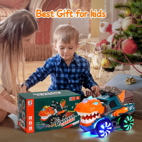 KidsMind 1-3,Battery 2 3 4 Dinosaur Monster Truck for Baby Boy Music and Light Up Toy for Toddlers Powered Dino Trucks