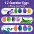 BOYLOVE 3D Set, 12Pcs 3D Set Printed Dragon Prefilled Easter Eggs Printed Animals Cool Fidget Toy for Easter Basket