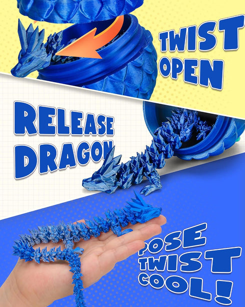 12" 3D 3D 5-7 4-6 8-12 TBOLINE Printed Dragon Egg, Christmas Stocking Stuffers for Kids Boys, Cool Printer Articulated
