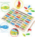 Magnetic Wooden Fishing Game Toy for Toddlers, Alphabet Fish Catching Puzzle for Preschool Learning ABC Math