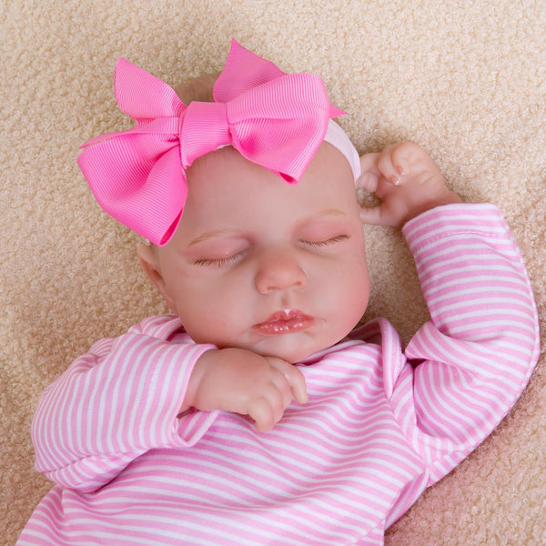 Milidool Lifelike Reborn Baby Dolls Girl, 20-Inch Soft Body Realistic Silicone Newborn Doll with Pink Clothes