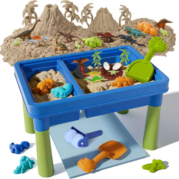 Lehoo Castle Dinosaur Sensory Table with Sand, Sand Table with Lid &