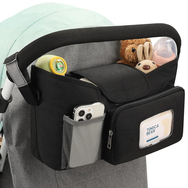 Accmor Universal Stroller Organizer with Insulated Cup Holder, Stroller Caddy Bag Accessories,
