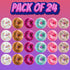 (Pack 24) 1 Dozen Bedwina Plush Donuts with Sprinkles - of Stuffed Donut Toy Party Favors, Donut Party Supplies