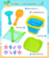 Set DUDUCOFU Collapsible Beach Sand Toys for Kids Toddlers, Collapsible Sand Buckets Sifter and Shovels Rake Diving Gem