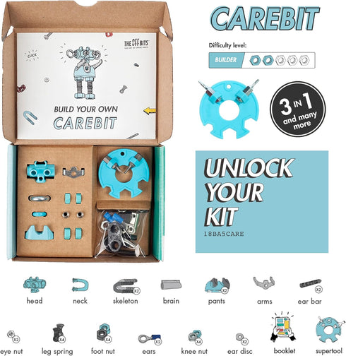 CareBit Build Your Own Robot Toy Construction Set - Educational STEM Activities Learning Kit for Ages 6+