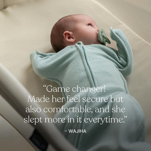 0 3 0.5 HALO Sleepsack SwaddleStretch, Arms Up or Extended Arms, Newborn Baby Swaddle, Months, TOG, Calm Sage