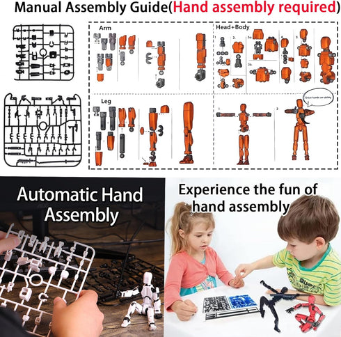 DANONI 13 3D (9pcs) Titan Lucky Robot Action Figure, Printed Multi-Jointed Movable Robot Action Figures, Desktop