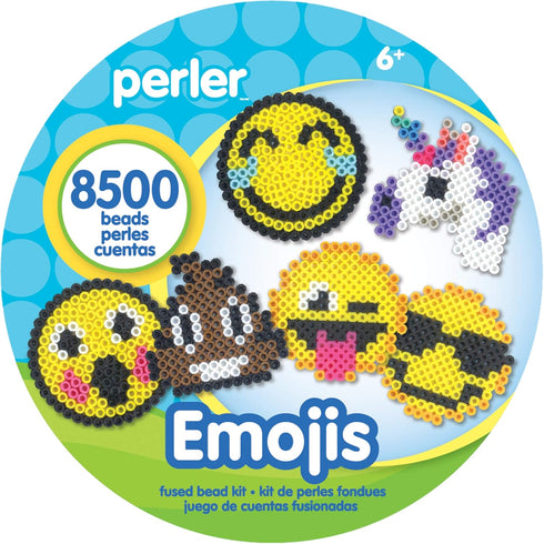 Perler Beads Emoji Bucket, 8500pc, Small, 6.5''L x 6.5''W x 6''H