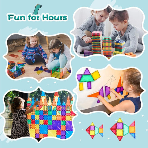 102PCS Magnetic Tiles Building Blocks Stem Toys for 3+ Year Old Boys and Girls, Montessori Toddler Gifts