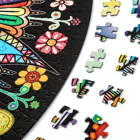 Bgraamiens Puzzle-Blooming Flowers - 1000 Pieces Creative Geometric Round Colorful Mandala