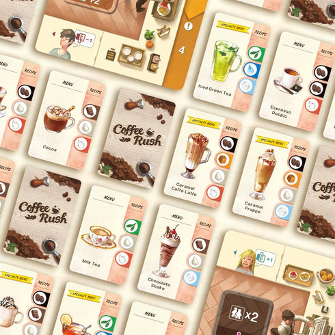 Coffee Rush Board Game - Fun Strategy Game for Kids & Adults, 2-4 Players, Ages 8+, 30 Minute Playtime