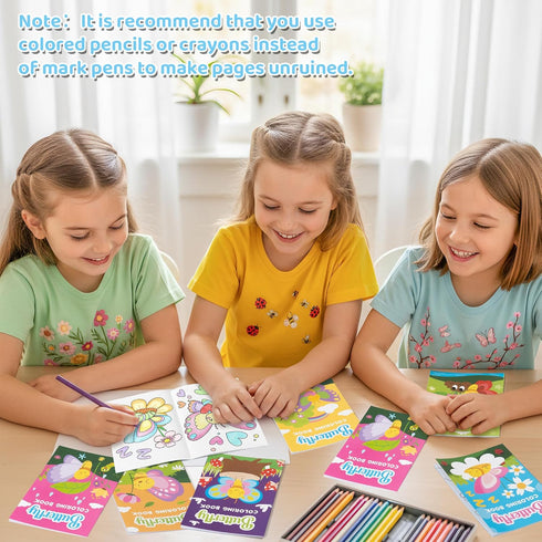 24Pcs Dvbonike Spring Butterfly Coloring Books - Springtime Flower Insect DIY Color-in Pages Cute Floral Patterns