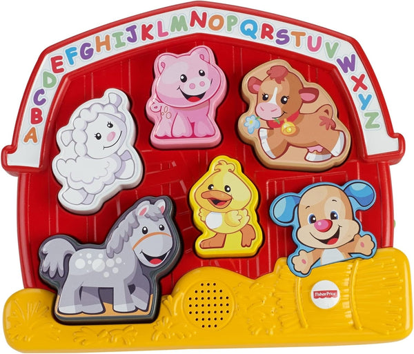 Fisher-Price Toddler Shape Sorting Toy - Laugh & Learn Farm Animal Puzzle with Music for Kids Ages 1+