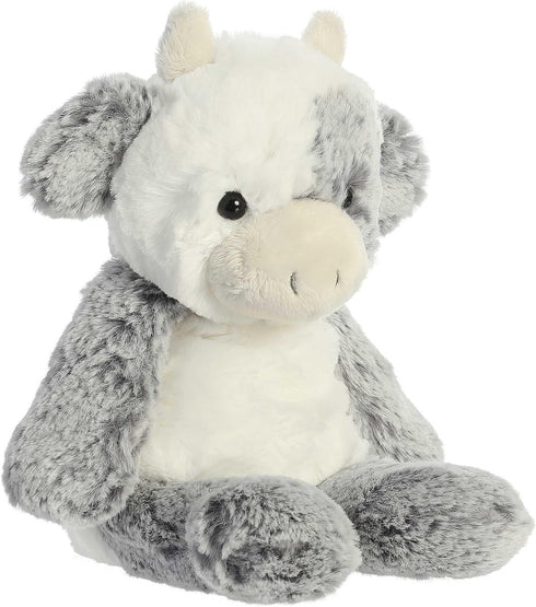 6.5 Inches Aurora Snuggly Sweet & Softer Cow Stuffed Animal - Comforting Companion - Imaginative Play - White