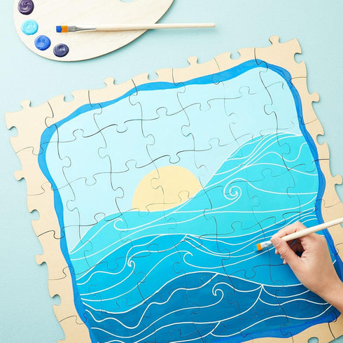 Bright Creations 50 Blank Wooden Puzzle Pieces for Crafts, DIY Art Projects, 3x3.5 Unfinished Freeform Jigsaw Wood Puzzles to Draw On by Bright Creations
