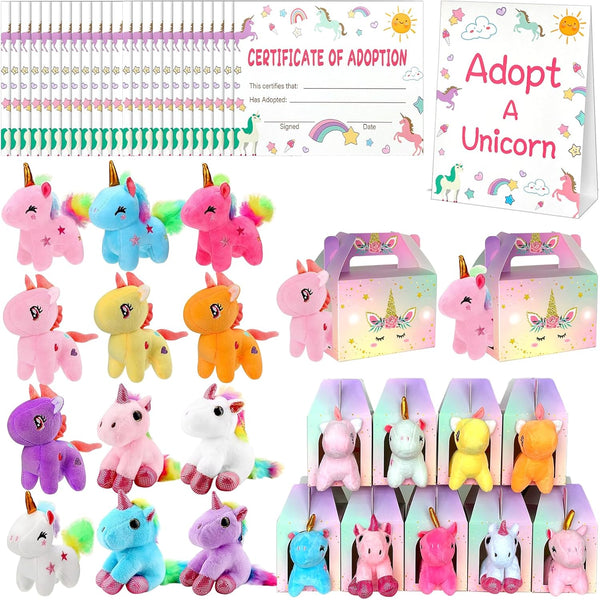 Yoloodayy 37 Pcs Adopt A Unicorn Party Favors Include 12 Mini Unicorns Stuffed