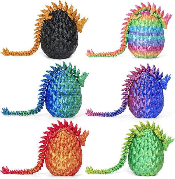 6 PCS Dragon Egg, 3D Printed Dragon Eggs with Dragon Inside Surprise