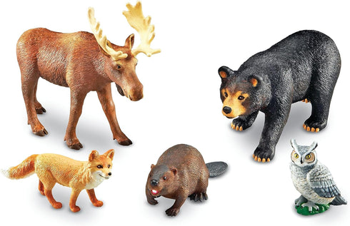 Learning Resources Jumbo Forest Animals - 5 Pieces, Kids Play Animal Figures, Ages 3+, Preschool Learning Toys, Zoo
