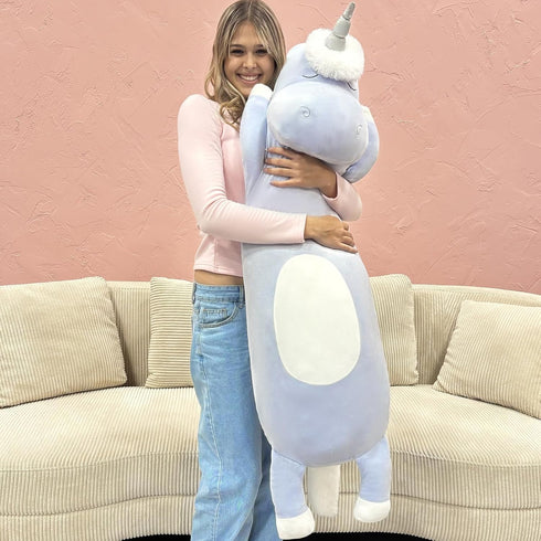MorisMos Big Unicorn Body Pillow 4 Feet, 51 in Long Plush Unicorn Pillow for Kids, Soft Hugging Gift