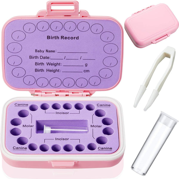 Baby Tooth Box Keepsake Box for Kids Teeth Storage, Organizer Tooth Fairy Box with Baby Fetal Hair Container
