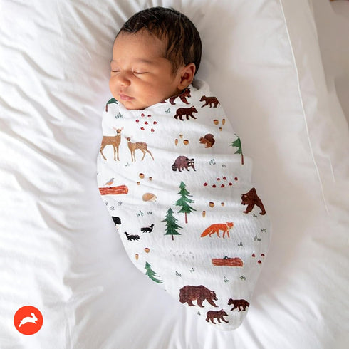 100% 44" 44" RED ROVR Organic Cotton Muslin Swaddle | Newborn Receiving Blanket | Baby Wrap | Boy, Girl, Unisex | Soft