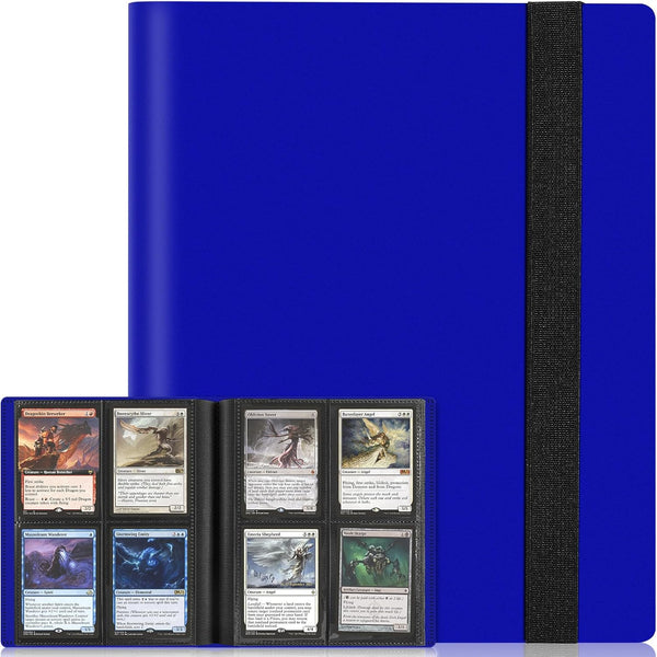 4 Pocket Card Binder for Trading Cards, 160 Pocket Album for Sports, Baseball, Game Cards, Mini TCG Binder (Navy Blue)