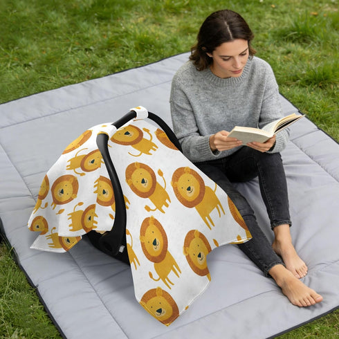 Mazeann Cute Africa Lions Car Seat Cover Baby Breathable Soft Infant Carseat Covers Canopies Babies Carrier Covers