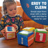 12 Constructive Playthings Customizable Stacking Block Toys with Clear Pockets for Ages Months+, Toddler Soft Foam
